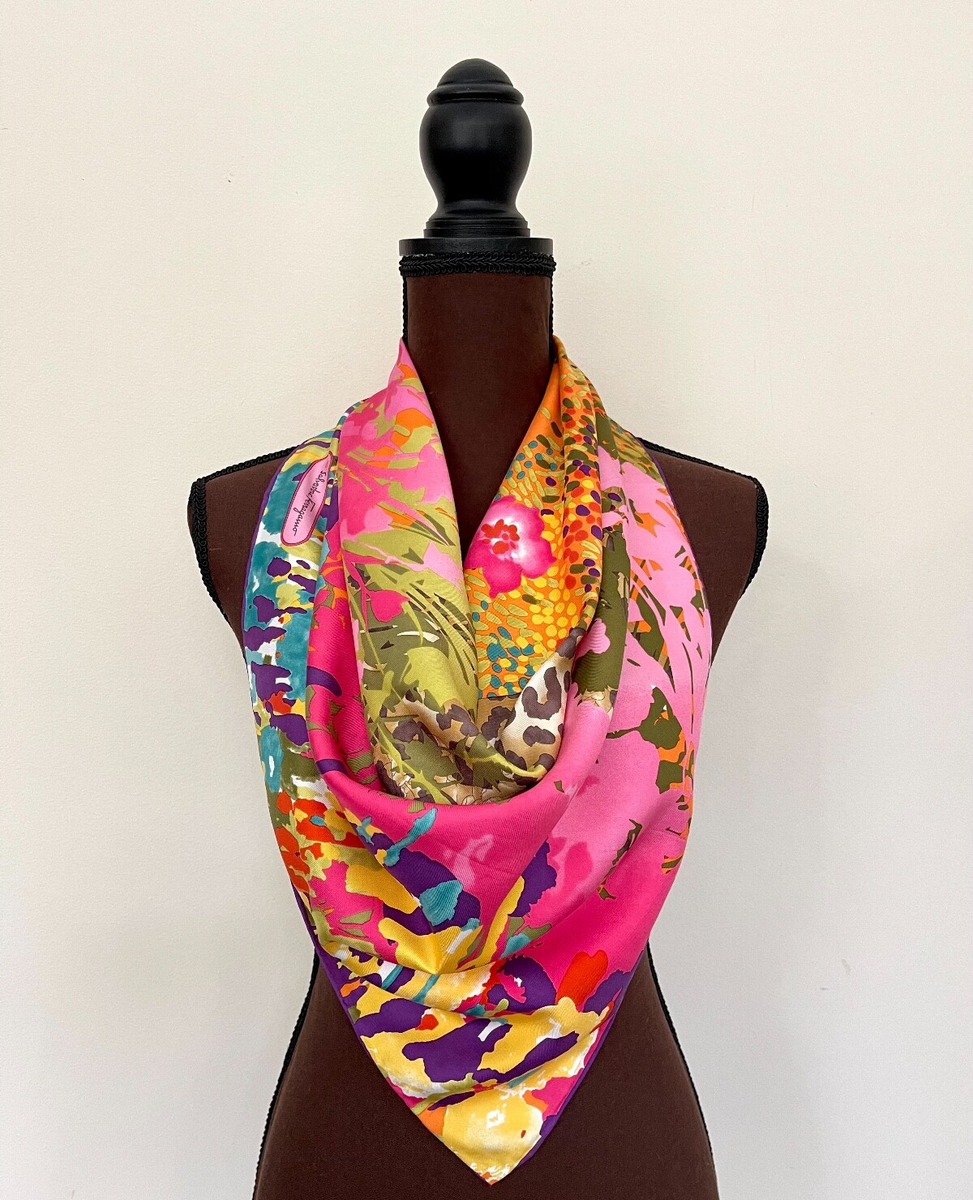 Silky Leopard & Multicolor Scarf Amazon.com: NXZQPYBJ Multi-use Scarfs Leopard Print Silk  main image 3