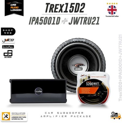 In Phase IPA5001D 5000W 1 Ohm Monoblock Verstärker + DB Audio TREX-15D2 15'' Sub + Kit