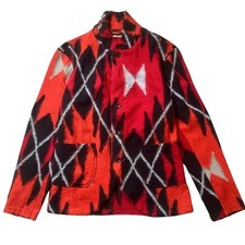 USED RARE 90'S KAPITAL NATIVE AMERICAN PRINT WOOL JACKET GOOD