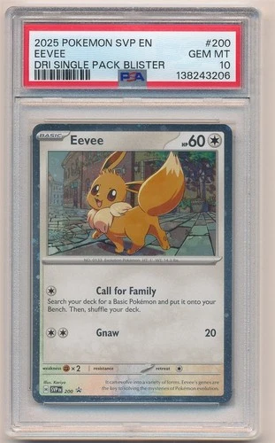 2025 POKEMON SVP EN DRI SINGLE PACK BLISTER EEVEE #200 PSA 10 GEM MINT
