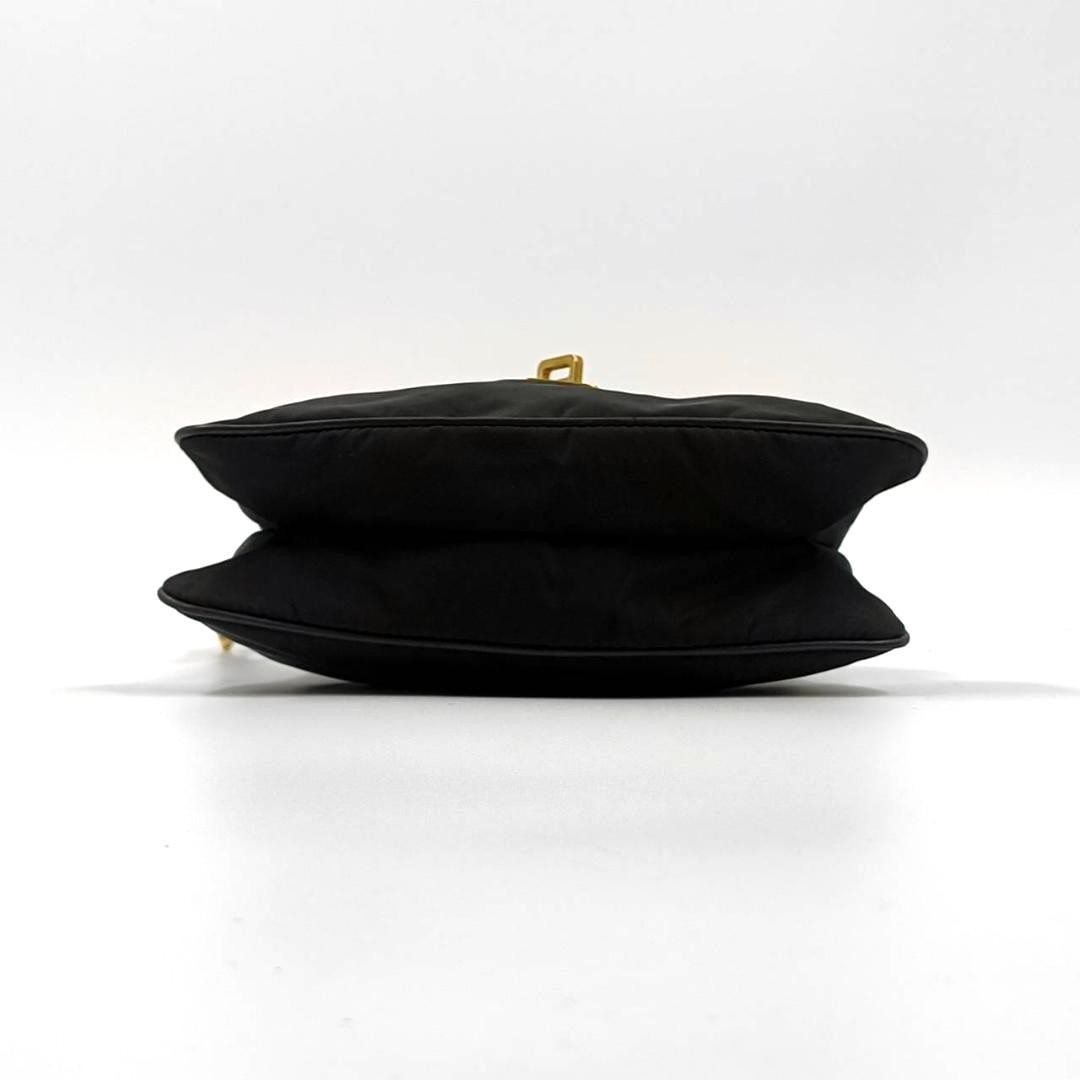 Rare PRADA Mini Shoulder Turn Lock Triangle Logo Nylon Leather Hardware Black thumbnail 6