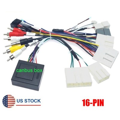16pin Power Cable Adapter w/ Canbus Box For Nissan X-Trail Tiida Qashqai Stereo
