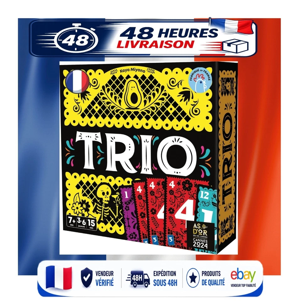 Asmodee Trio - Jeu de Cartes Made in France - As d'or 2024 - Photo 1/1