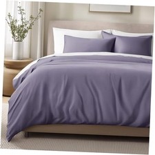 100 Organic Cotton Sateen Duvet Cover Queen 08 - Dusty Purple No Comforter 