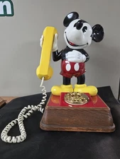 Working Disney 1976 Vintage Mickey Mouse Rotary Dial Telephone