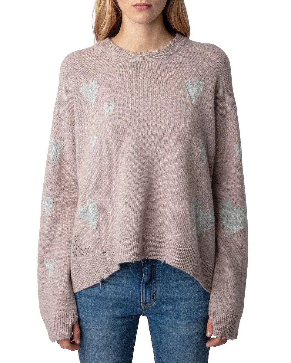 2024 Zadig & Voltaire Markus Ws Heart Cashmere Sweater Pullover