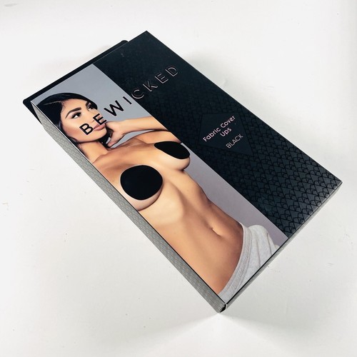 Sexy BE WICKED Fabric Cover Ups Black One Size Adhesive Nipple Cover - Picture 4 of 4