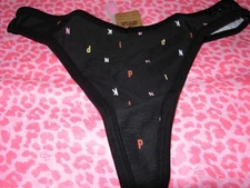 Victoria's Secret PINK Sexy Thong String Rare V-Cut Multi Color Logo XXL NWT