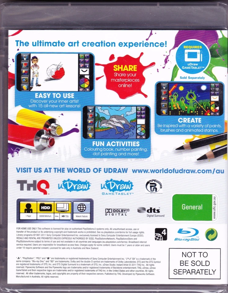 PS3 - u Draw studio instant artist - PS3 Game (Brand New Sealed) Region 4 PAL - Image 2 of 2