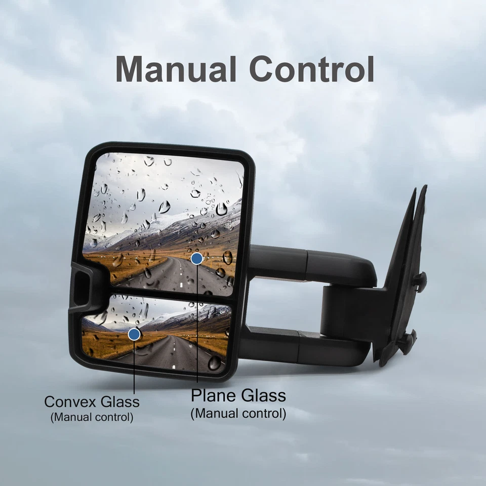 Espejos retrovisores de remolque de ajuste manual para GMC Sierra Chevy Silverado 1500 2500 1999-2006 Foto 2 de 4