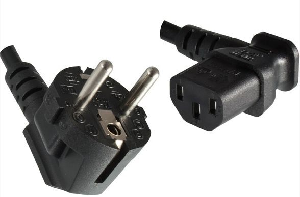 MicroConnect Power Cord CEE 7/7 - C13 1.8m  Angled Schuko/Angled C13 Black