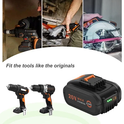 TECMANA 20V 8000mAh Li-ion Batterie pour Worx WA3551 WA3551.1 WA3553 WA3641 WA3572 WX166