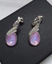 Beautiful Crystal Rhinestone Clip On Earrings 