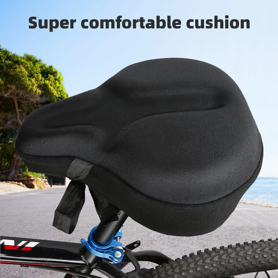 Comfort Bike Seat Cushion Soft Gel Extra Wide Big Bum Bicycle Saddle Pad Sporty - Image 3 of 4