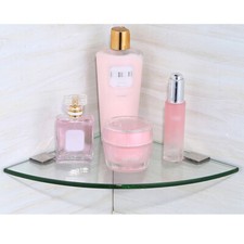 2 Pcs Shower Organization Glass Shelves Bathroom Wall Shelf Corner