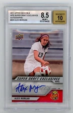 2011 UPPER DECK MLS WPS SUPER DRAFT ALEX MORGAN AUTO RC ROOKIE CARD USA BGS 8.5