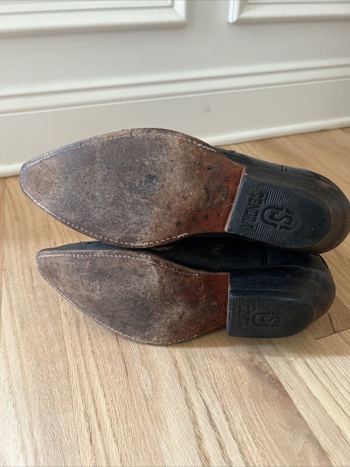 Bottes Sendra Western Homme, Taille US6/EU39, Cuir Marron/noir, Fabriquées En Espagne