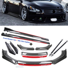 Carbon Fiber Front Bumper Lip Spoiler Side Skirt For 09-15 Nissan Maxima