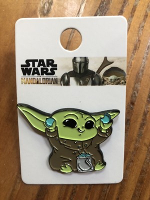 Star Wars The Mandalorian Child Enamel Pin Baby Yoda Grogu With Macaroons Ebay