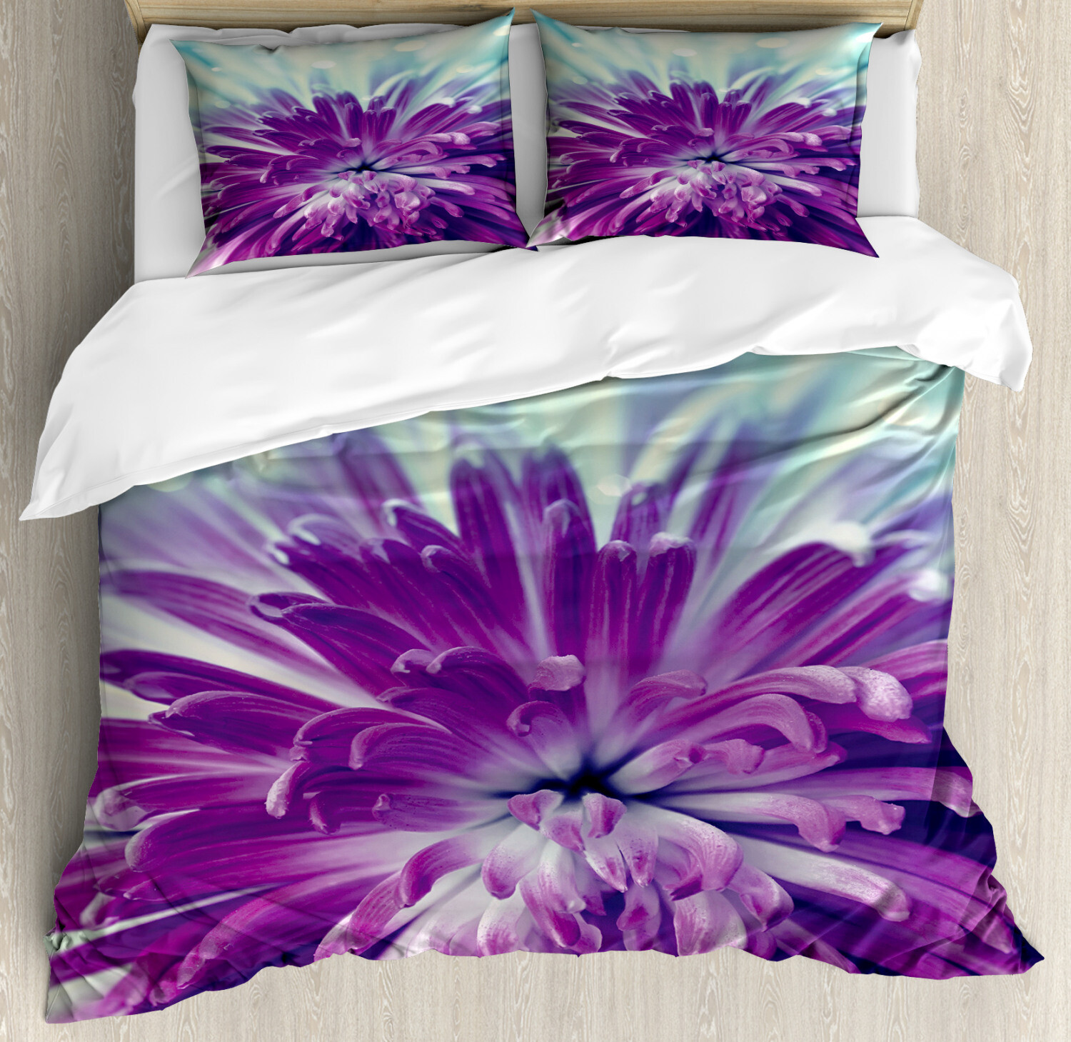 Dahlia Duvet Cover Set with Pillow Shams Blooming Floral Motifs Print eBay