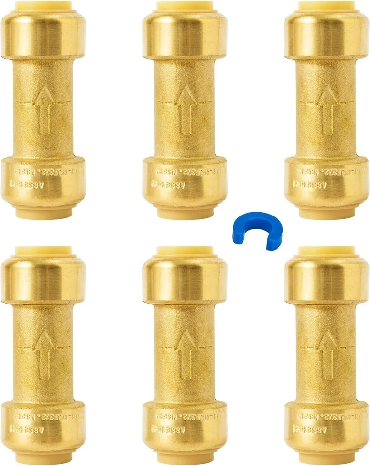 Effortless Plumbing Solution - 6 Pack of 1/2 Inch Lead-Free Brass Check Valves - Image 3 of 4