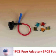 1X ADD-A-CIRCUIT BLADE STYLE ATM LOW PROFILE MINI FUSE HOLDER FUSE TAP + FUSES
