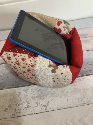 Rot Vintage iPad Kindle Tablet E Reader Kissen Kissen Halter Schreibtisch Ständer