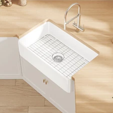 33" x 20" x 10" Farmhouse Apron Kitchen Sink Fireclay Single Bowl Sink Rectangle