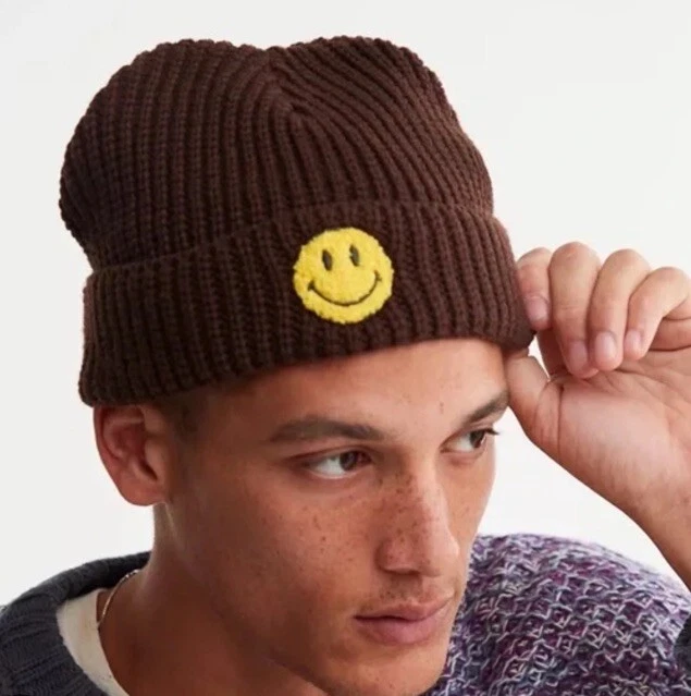 Urban Outfitters Market X Smiley Brown Cuffed Beanie NWOT $44