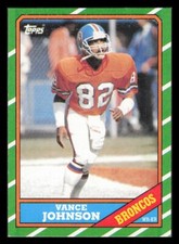 1986 Topps Vance Johnson Rookie Football Card #116 Denver Broncos RC. rookie card picture