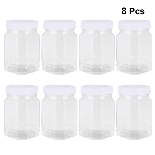 8 Pcs Plastic Bottle Cookie Jars with Lids Food Storage Containers - Picture 11 of 12