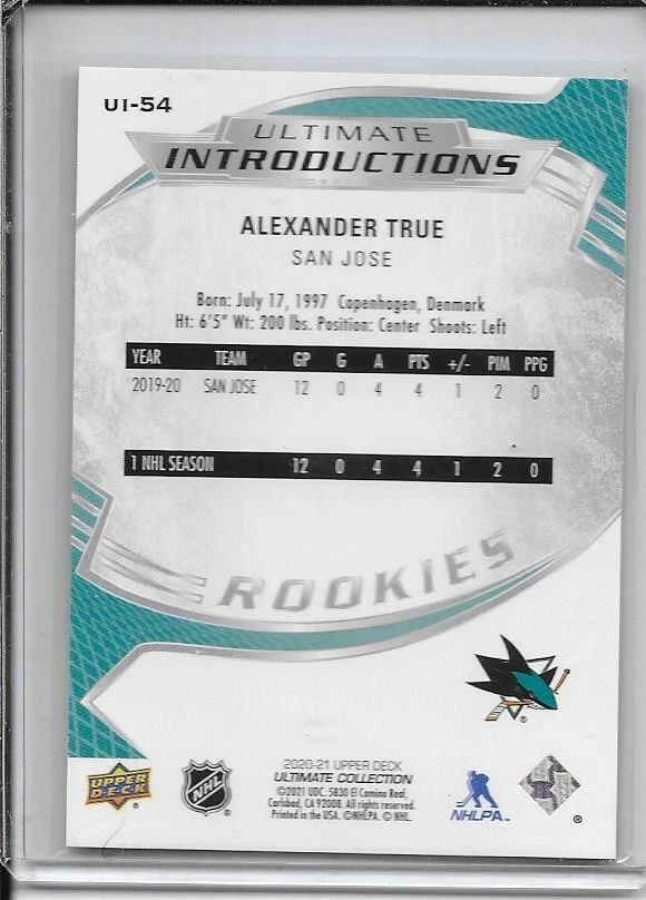 2020-21 Ultimate Collection Alexander True Ultimate Introductions # UI-54 - Image 2 of 2