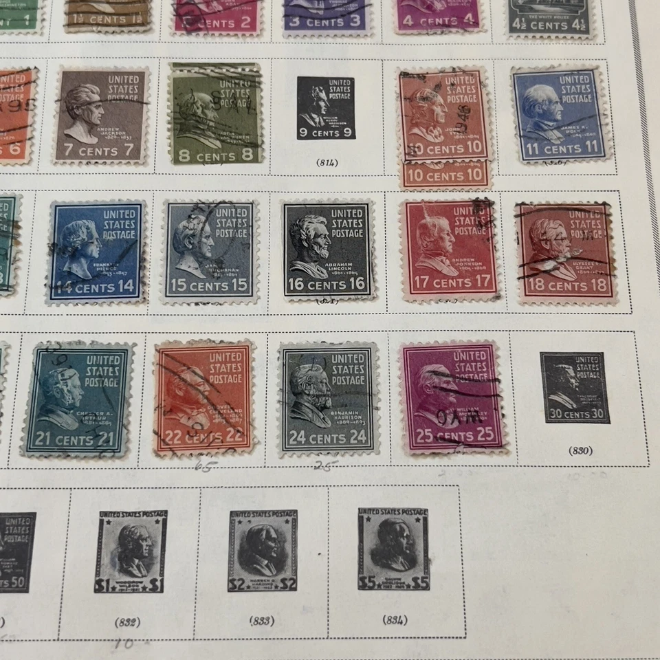 1938-1940 US STAMPS LOT ON ALBUM PAGE PRESIDENTS GOLDEN GATE CORONADO WORLD FAIR - Image 2 of 4