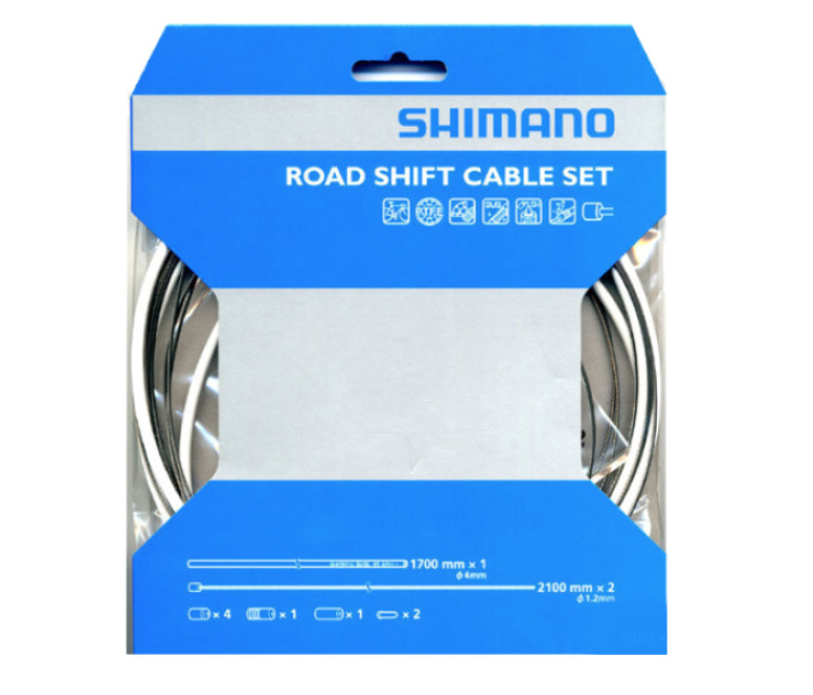 SHIMANO ROAD SHIFT CABLE SET & HOUSING KIT (PTFE SIL-TEC COATING) WHITE