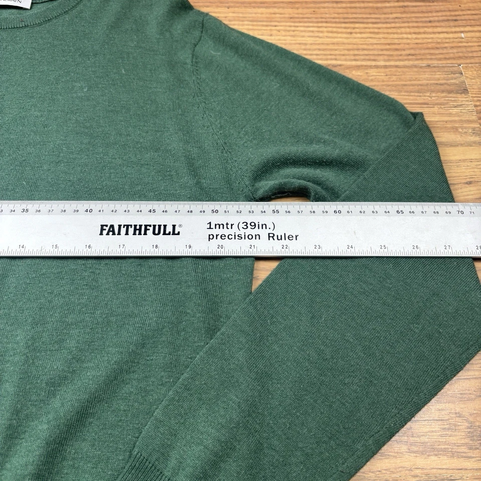 Pierre Balmain Wool Cashmere Jumper Green Men’s Size 52 Made in Italy Luxury - Image 3 of 4