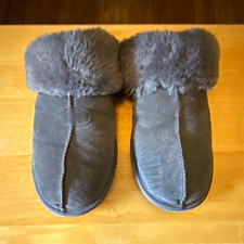 Natural Reflections Women s Gray Slip-On Slipper Lined Faux Fur Suede US 10 M