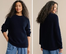 NWT Jenni Kayne 345 Oversized Cotton Fisherman Sweater in Navy; L