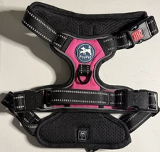 PoyPet No Pull Dog Harness, Reflective Comfortable Vest Harness-Pink/Med