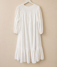 By Malene Birger Damen Kleid weiß Maxi Midi ...