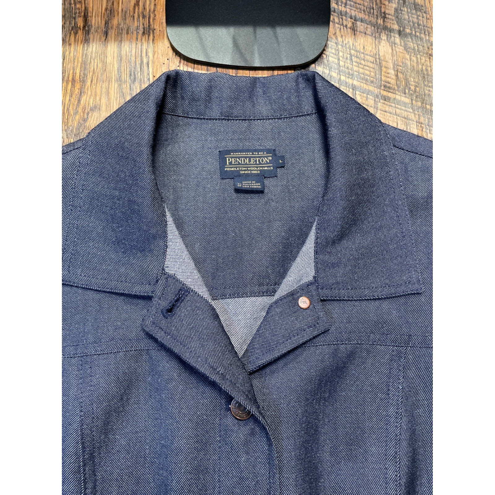 Pendleton Denim Jacket Button Front Collared West… - image 2