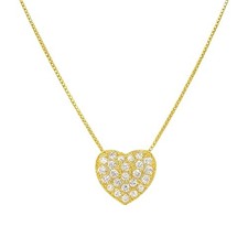 Heart Pendant Necklace in 18K Gold/925 Silver Plated with brass plated gold