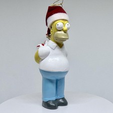 Vintage 2004 The Simpsons Homer Santa Christmas Tree Ornament Jingle Bells L156