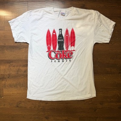 90s Coke Summer Surfboard Shirt XL Vintage Snack Promo Coca Cola