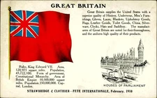 Antique 1910 Britain Flag Strawbridge & Clothier Fete Internationale Postcard