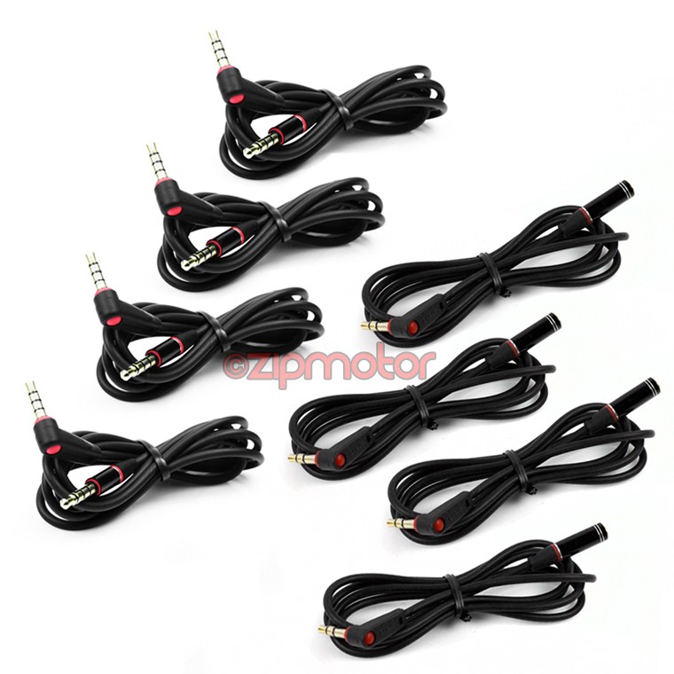 4X 3.5MM AUX M/M RIGHT-ANGLE + M/F EXTENSION AUDIO CABLE BLACK MOTO X HTC ONE M8