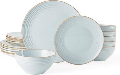 Richmount Jupiter Serie 18-teiliges Geschirrset hellblau Steingut