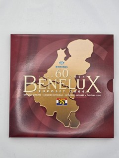 Benelux Euroset 2004 KMS 60 Jahre Belgien Niederlande Luxemburg Blister BU