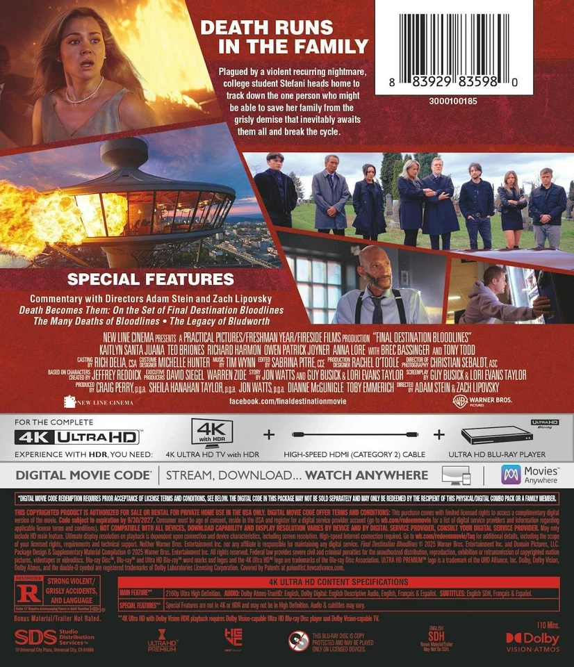 Final Destination Bloodlines 4K UHD Blu-ray  NEW - Image 4 of 4