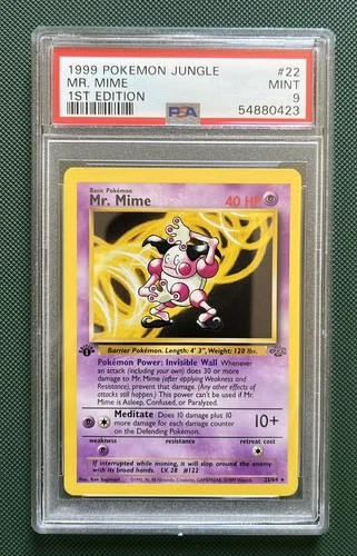 Mr. Mime - 1st Edition PSA 9 - Jungle - 1999 - #22/64 - Pokemon - Vintage