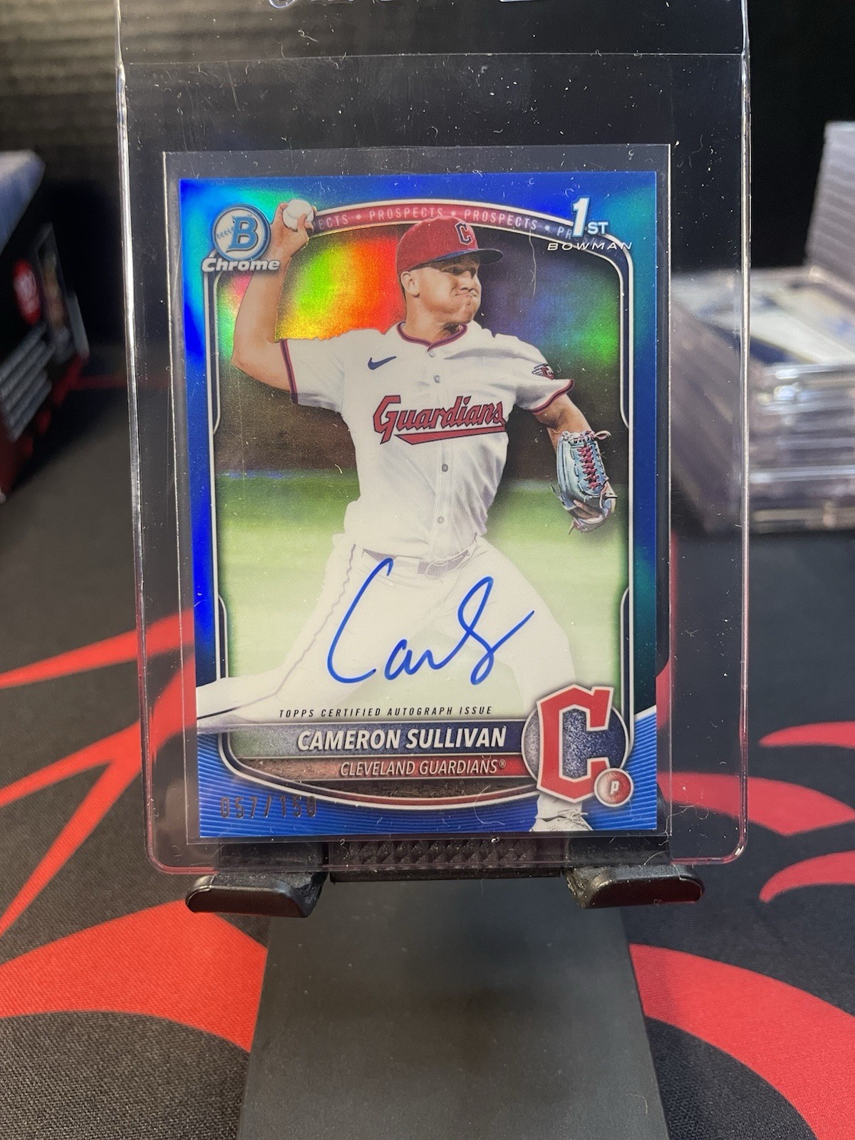 2025 Bowman Cameron Sullivan Chrome 1st True Blue Refractor Auto /150 Guardians